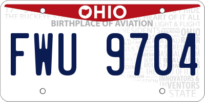 OH license plate FWU9704