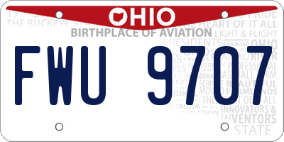OH license plate FWU9707