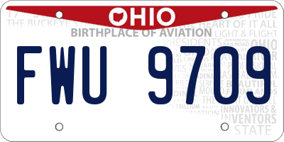 OH license plate FWU9709
