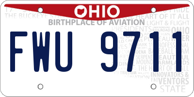OH license plate FWU9711