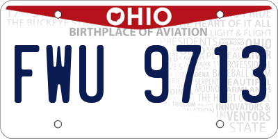 OH license plate FWU9713