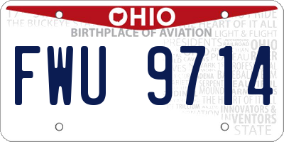 OH license plate FWU9714