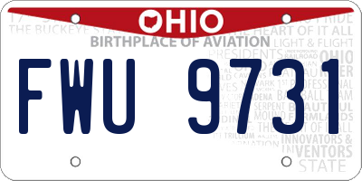 OH license plate FWU9731