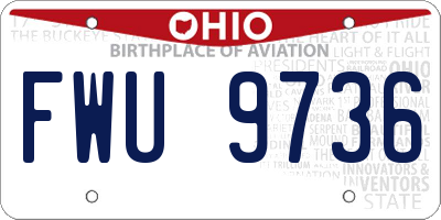 OH license plate FWU9736