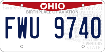 OH license plate FWU9740