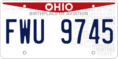 OH license plate FWU9745