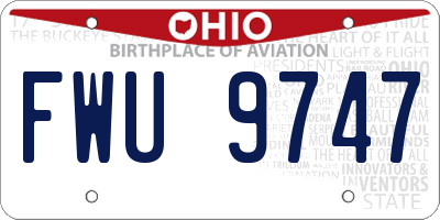OH license plate FWU9747