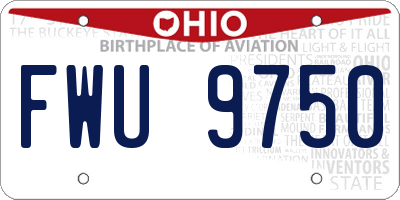 OH license plate FWU9750