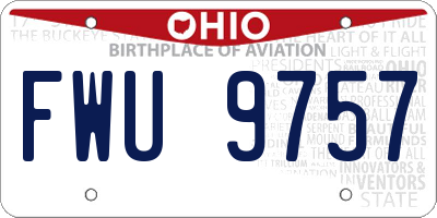 OH license plate FWU9757
