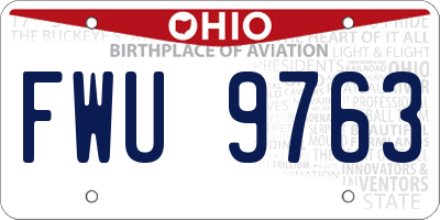 OH license plate FWU9763