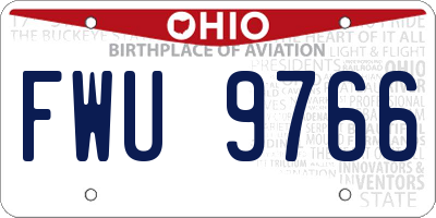 OH license plate FWU9766