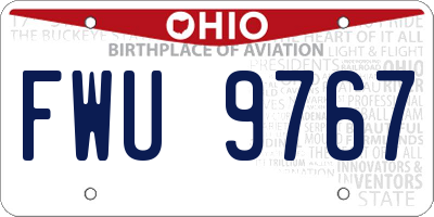 OH license plate FWU9767