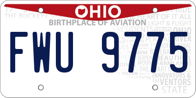 OH license plate FWU9775