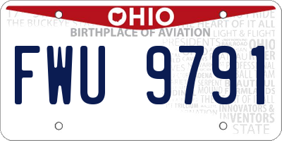 OH license plate FWU9791