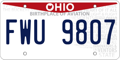 OH license plate FWU9807