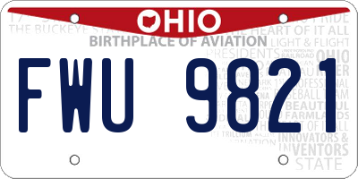 OH license plate FWU9821