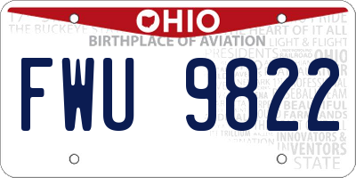 OH license plate FWU9822