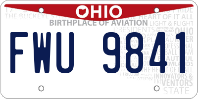 OH license plate FWU9841