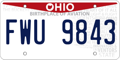 OH license plate FWU9843
