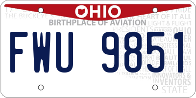 OH license plate FWU9851