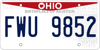 OH license plate FWU9852