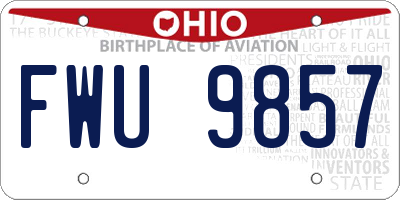OH license plate FWU9857
