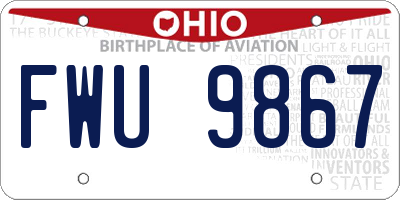 OH license plate FWU9867