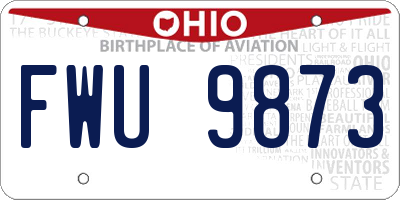 OH license plate FWU9873