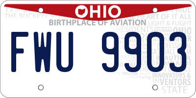 OH license plate FWU9903