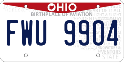 OH license plate FWU9904
