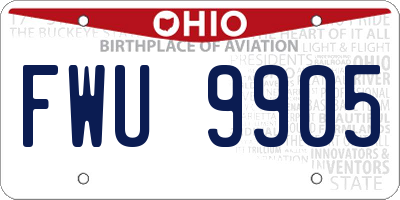 OH license plate FWU9905