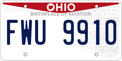 OH license plate FWU9910