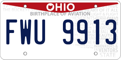 OH license plate FWU9913