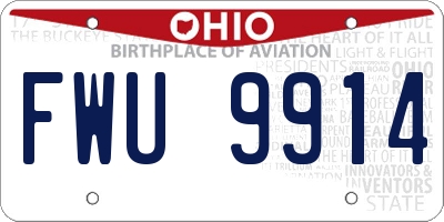 OH license plate FWU9914