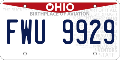 OH license plate FWU9929