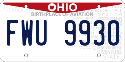 OH license plate FWU9930