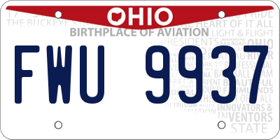 OH license plate FWU9937