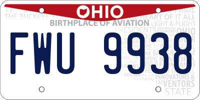 OH license plate FWU9938