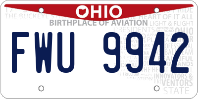 OH license plate FWU9942