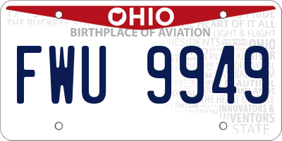 OH license plate FWU9949