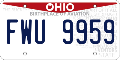 OH license plate FWU9959