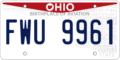 OH license plate FWU9961