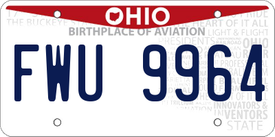 OH license plate FWU9964