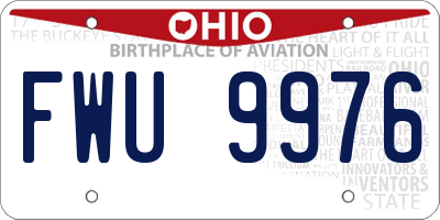 OH license plate FWU9976