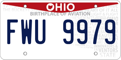 OH license plate FWU9979