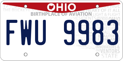 OH license plate FWU9983