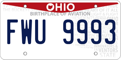 OH license plate FWU9993