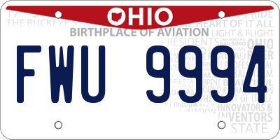 OH license plate FWU9994