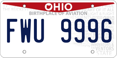 OH license plate FWU9996