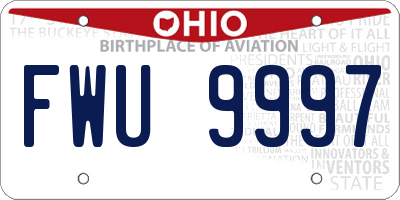OH license plate FWU9997